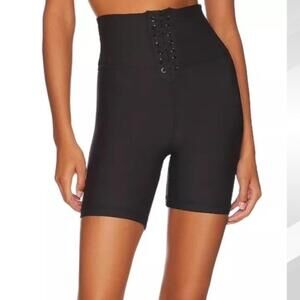2/$50 WeWoreWhat Black Lace-Up Biker Shorts Size S